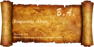 Bagossy Alex névjegykártya